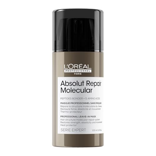 L'Oreal Professionnel Absolut Repair Molecular Leave In - Smooths and Strengthens Hair For All Damaged Hair Types, Protects from Heat