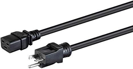 Monoprice Heavy Duty Power Cord - NEMA 5-20P to IEC 60320 C19, 20 Amp, 2500 Watt, 125 Volt, 12AWG, 6 Feet, Black