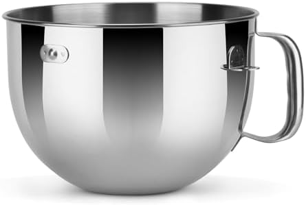 Stainless Steel Lift Bowl Compatible with Kitchenaid 6-qt. Mixing Bowl with Ergonomic Handle