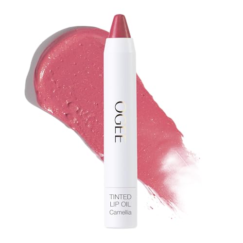 Ogee Tinted Sculpted Lip Oil - Lip Stain Made with 100% Organic Coconut Oil, Jojoba Oil, and Vitamin E - Best as Lip Balm, Lip Color or Lip Treatment - CAMELLIA
