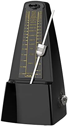 M1 Mechanical Metronome for Piano Guitar Bass Ukulele Drum Violin Cello Saxophone Trumpet and Other Musical Instruments, Track Tempo and Beat, Loud Sound, High Precision, Black