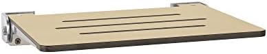 Seachrome 18 inch Silhouette Slimline Folding Wall Mount Shower Bench Seat, Urban Chic Seat with Silver Frame