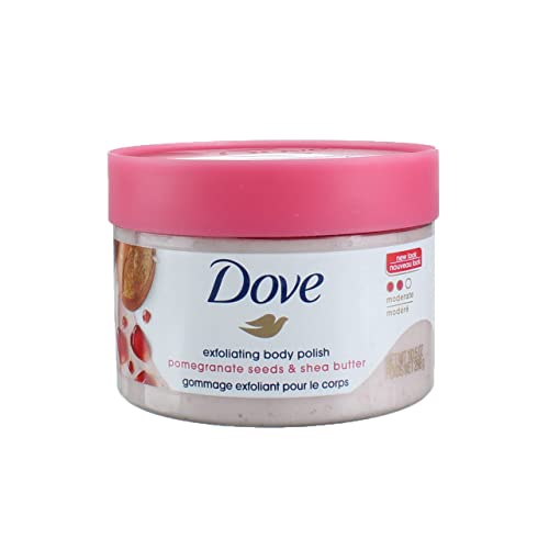 Dove Exfoliating Body Polish Body Scrub, Pomegranate and Shea, 10.5 Ounce