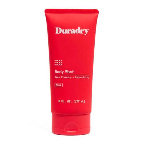 Duradry Deodorizing Body Wash for Women and Men- Hydrating Body Wash Soap for Odor, Deep Cleansing, Nourishes and Moisturizes Skin, Odor-Control Wash, Natural Ingredients - Aqua Fragrance, 6 Fl Oz