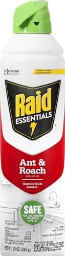 Raid Essentials Ant & Roach Killer Aerosol Spray, Child & Pet Safe, Kills Insects Quickly, for Indoor Use, 10 oz