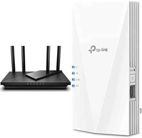 TP-Link OneMesh WiFi 6 Router AX1800 Smart WiFi Router (Archer AX21) – Dual Band Gigabit Router + TP-Link AX1500 WiFi Extender Internet Booster(RE500X), OneMesh WiFi 6 Range Extender