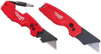 Milwaukee FASTBACK Compact Knife, and FASTBACK 6-in-1 Folding Utility Knives, w/Blade (knife 2pack) Red-black