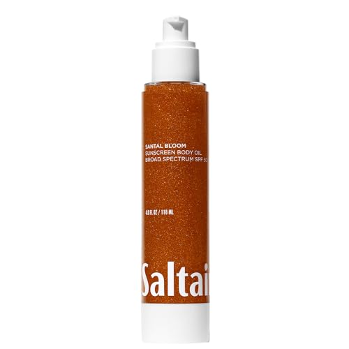 Saltair SPF Body Oil - Broad Spectrum SPF 50 PA++++ Sunscreen. Lightweight Dry Oil with Sun Protection and Moisturizing Kukui & Mongongo Extracts. Santal Bloom Scent, 4floz Vacation Essential