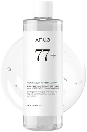 Anua Heartleaf 77 Soothing Toner I pH 5.5 Skin Trouble Care, Calming Skin, Refreshing, Purifying (500ml / 16.9 fl.oz.)