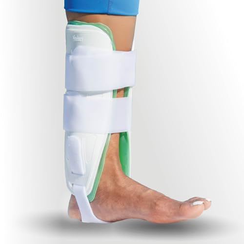 AnklePro Air Cushion Stirrup Ankle Brace, Ankle Support 3-Strap Stabilizers With Customizable Air Cushion and Foam Pads, Ankle Brace for Women and Men, Trainer, White