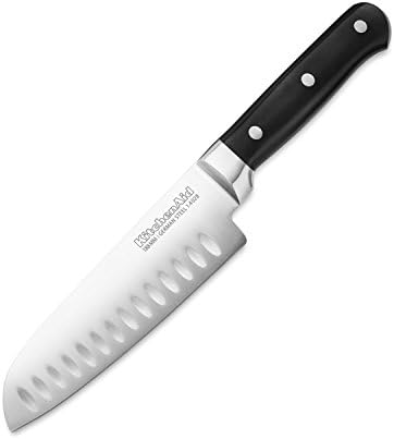 KitchenAid KKFTR7SKOB Classic Forged Series Triple Rivet Santoku Knife, Onyx Black, 7"