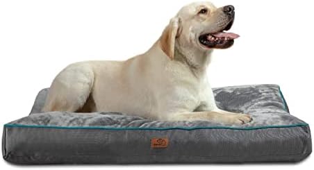 Bedsure Waterproof Dog Beds for Extra Large Dogs - 4 Inch Thicken Up to 100lbs XL Pet Mat Pillows with Removable Washable Cover, Grey