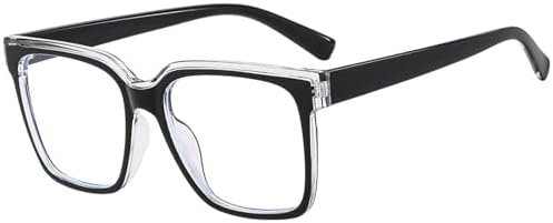 Oversized Blue Light Blocker Glasses for Women Men Fashion Square Eyewear Computer Eyeglasses Non-Prescription