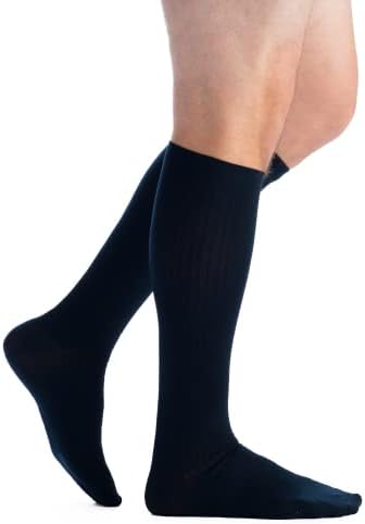 EvoNation Men’s 15-20 mmHg Knee High Compression Socks – Graduated Support for Circulation, Swelling, Varicose Veins & Pain Relief – Medical Compression Stockings – Made in USA