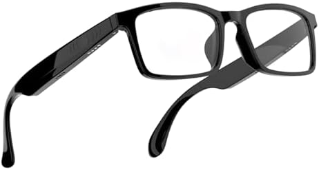 Smart Glasses, Anti-Blue Light Bluetooth Eyewear Built-in Mic. and Speakers, Open Ear Music and Hands-Free Calls, Touch and Voice Assistant Compatibility, 100h Long Battery Standby time