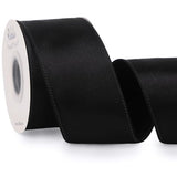 Ribbli Black Satin Wired Ribbon 2.5 Inch Black Christmas Ribbon for Gift Wrapping Wreaths Garland Tree Decoration Crafts Home Decor-Continous 20 Yards