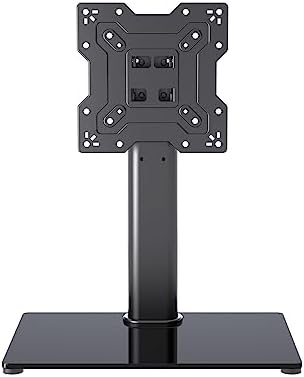 Universal TV Stand Base, Table Top TV Stand for 17-43 Inch LCD/LED TVs, Height Adjustable Monitor Mount Stand with Tempered Glass Base Holds up to 88lbs VESA 200x200mm, TS103