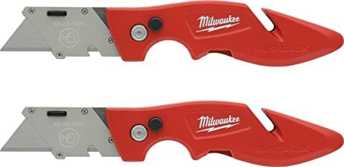 Milwaukee 48-22-1901F Fastback Utility Knife with Wire Stripping Compartment, and Gut Hook (2 Pack of 48-22-1901)