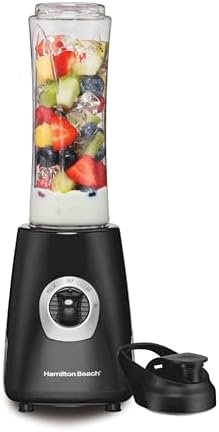 Hamilton Beach Go Sport Portable Blender For Smoothies With 20 Oz. Blend-In Personal Travel Jar, 700 Watt Motor And Stainless Steel Blades For Powerful Blending Performance, Black (51143G)