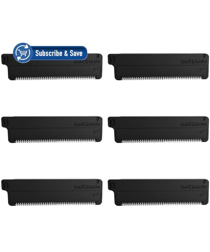 Bakblade 2.0 Refill Cartridges Bundle, Back Hair & Body Shaver Replacement Cartridges, Extra-Wide Wet Dry & Disposable Razor Blades (6 Blades)