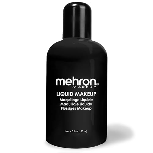 Mehron Makeup Liquid Makeup | Face Paint and Body Paint Perfect for Halloween, Cosplay I Air Brush Compatible 4.5 oz (133 ml) (Black)