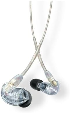 Shure SE215 PRO Wired Earbuds - Professional Sound Isolating Earphones, Clear Sound & Deep Bass, Single Dynamic MicroDriver, Secure Fit In Ear Monitor, plus Carrying Case & Fit Kit - Clear (SE215-CL)