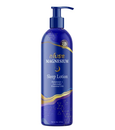 nfuse Magnesium Sleep Lotion with Melatonin and Lavender Essential Oils | Deep Relaxation & Sleep (8 oz)