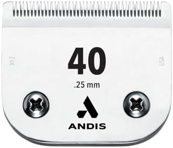 Andis - 64076, Ultra Edge Super Blocking Dog Clipper Blade - Built with Carbon-Infused Steel, Sharp Cutting Edges with Zero Gaps, Size-40, Removes Hairs 1/100-Inch - for Full Body Grooming, Chrome