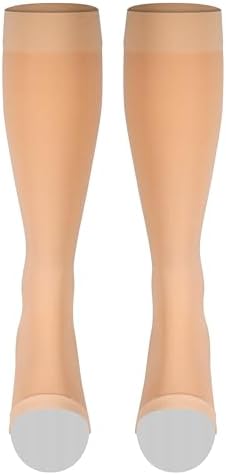 NuVein Medical Compression Stockings, 30-40 mmHg Support, Women & Men Knee Length, Open Toe, Beige, X-Large