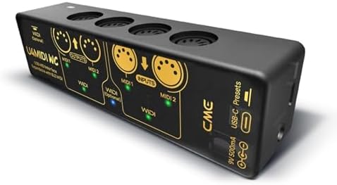 CME U4MIDI WC - Hybrid 2-in-2-out MIDI Interface with Router, Filter, Mapper, Optional WIDI Bluetooth MIDI, Standalone 9V Power Mode - Perfect for Guitarists and Pedalboards