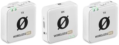 RØDE Wireless ME Dual Set Ultra-Compact Wireless Microphone System with Built-in Microphones, GainAssist Technology and 100m Range for Filmmaking, Interviews and Content Creation (White)