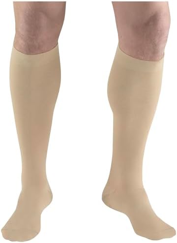 Truform Short Length Surgical Stockings, 18 mmHg Compression for Men and Women, Reduced Length, Closed Toe, Beige, X-Large
