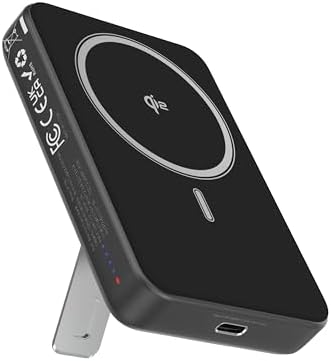 TESSAN Magnetic Portable Charger Foldable, 10,000mAh Power Bank Battery Pack for Magsafe Fast Charging, Compatible with iPhone 16/15/14/13, Samsung, AirPods & Qi-Certified Devices