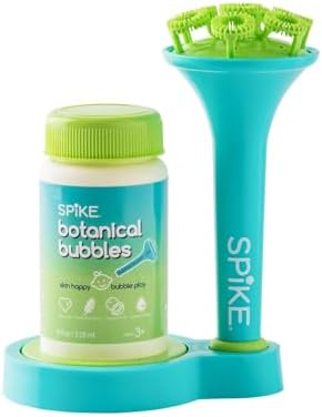 Innobaby Spike Bubble Blower with Mess Free Botanical Bubbles and Dipping Tray - Magic Wand Blows Oodles of Bubbles Without The Mess - Recommended for Speech, Visual & Motor Development