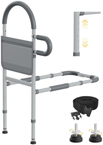 Bed Rails for Elderly Adults Safety, Bedrails for Elderly Adults Grab Bar Bed Handrails, Cane for Seniors with Non-Slip Ergonomic Handle and Storage Pocket, Fit Twin, Full, Queen, King