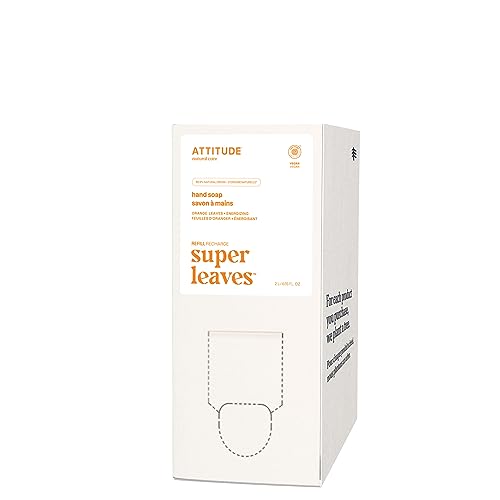 ATTITUDE Liquid Hand Soap, EWG Verified, Plant and Mineral-Based, Vegan Personal Care Products, Orange Leaves, 67.6 Fl Oz