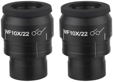 Microscope Observation 2PCS WF10X WF15X WF20X WF25X WF30X Wide Field Eyepiece for Binocular Trinocular Stereo Microscope 30MM Installation Interface(WF10-22 B)