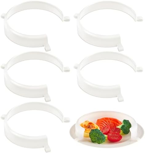 6 Pcs Plate Guard for Eating Spill Proof Food Guard One Handed Adaptive Equipment for Elderly Disabled Handicapped Parkinson Scooping Food, Fits Most 9" to 12" Plates(Translucent)