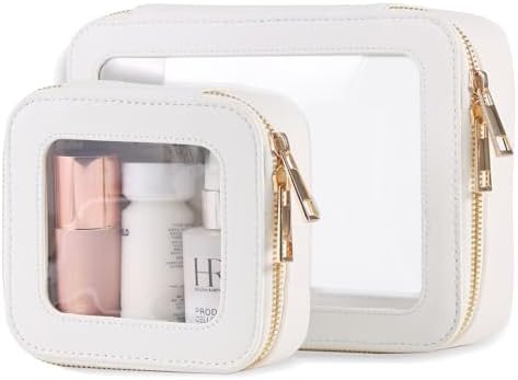 Small Clear Toiletry Bag Set Mini Makeup Bag for Purse,Travel Makeup Bag Organizer Case for Women Toiletries,Waterproof Clear Makeup Bag Set Cosmetic Bags Set with Zipper as Car Bag