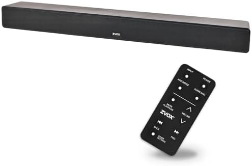 ZVOX Dialogue Clarifying Sound Bar - Patented Hearing Technology, 12 Levels of Voice Boost, Ultimate Low-Profile TV Speakers Soundbar with AccuVoice, Perfect for Home Theater & Smart TV - AV355 Black