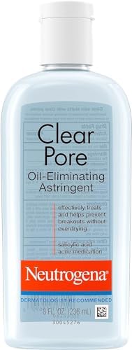 Neutrogena Clear Pore Oil-Eliminating Astringent with Salicylic Acid, Pore Clearing Treatment for Acne-Prone Skin, 8 fl. Oz (Pack of 6)