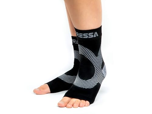 Compressa Compression Socks for Women & Men - Ankle Compression Sleeve with Premium Non-Slip Support Joint Pain, Muscle Recovery, Arthritis Relief, Injury Recovery, & More (3 Pairs - Open Toe)