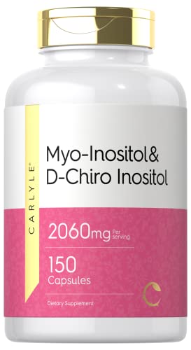 Carlyle Myo-Inositol and D-Chiro Inositol 2060mg | 150 Capsules | Non-GMO, Gluten Free Supplement