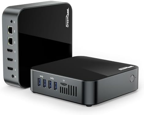 DreamQuest Mini Pc Windows 11 Pro Preload, Intel 12th N95 (up to 3.4GHz) Mini Desktop Computers with 16GB RAM 512GB M.2 SSD, Support 4k@60Hz,WiFi 5, Bluetooth4.2, USB3.2 * 4, Dual LAN, HDMI*3