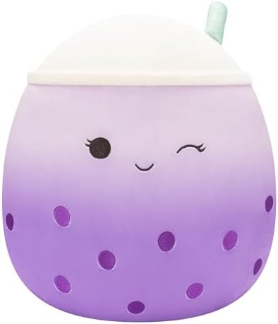 Squishmallows Original 12-Inch Poplina Purple Boba Tea With Blue Straw - Official Jazwares Plush