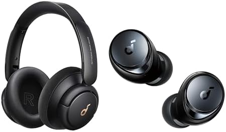 Soundcore by Anker Space A40 Adaptive Noise Cancelling Wireless Earbuds, Reduce Noise by Up to 98%, 50H Playtime, Hi-Res Sound, Life Q30 Active Noise Cancelling Headphones, Hi-Res Audio, 40H Playtime