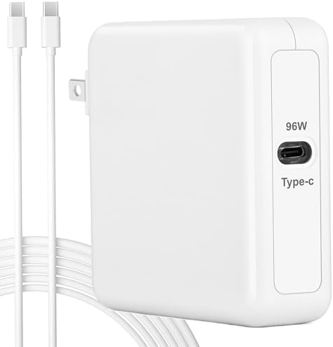 MacBook USB C Charger for MacBook Air/MacBook Pro/Mac Charger USB C Laptop Chargers, 96W Mac Book Pro Charger Block, USBC Computer Power Adapter, Included Type C Cable