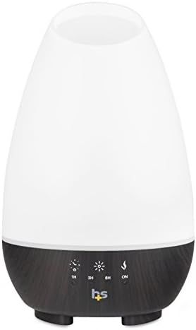 HealthSmart Essential Oil Diffuser, Cool Mist Humidifier and Aromatherapy Diffuser, FSA HSA Eligible with 500ML Tank for Large Rooms, Adjustable Timer, Mist Mode and 7 LED Light Colors, White