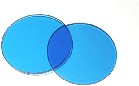 Microscope Kit 32mm Green Blue Yellow Red White Glass Lens, Biological Microscope Compound Filter Microscope Lens Adapters (Color : Blue Transparent)