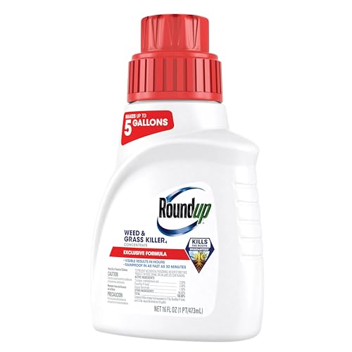 Roundup Weed & Grass Killer₄ Concentrate, Use In and Around Flower Beds, Walkways and other areas of your yard, 16 fl. oz.